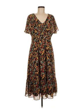 Madewell Size 4 Floral Midi Dress Cottagecore Flutter Sleeve Boho Romantic